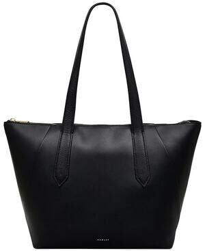 Radley London "Bruton Street" Large Zip-Top Leather Tote Bag in Black
